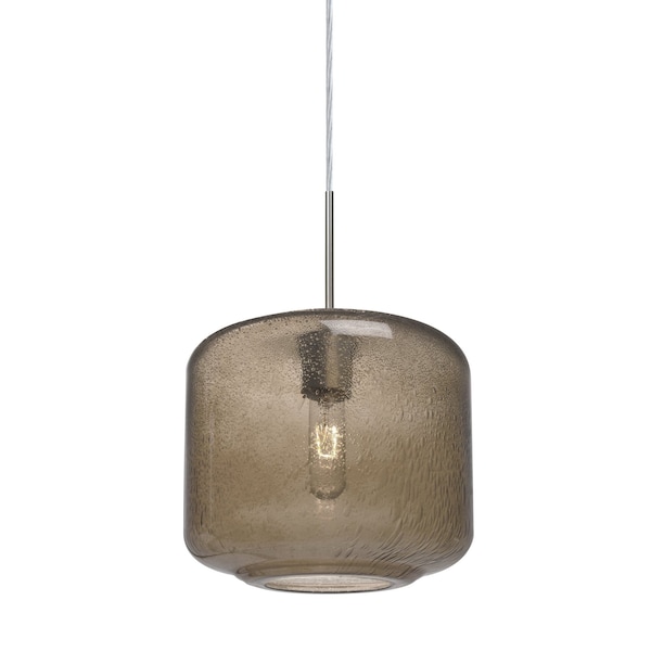 Besa Lighting Niles 10 Cord Pendant, Smoke Bubble, Satin Nickel, 1x60W Incandescent 1JT-NILES10SM-SN - main